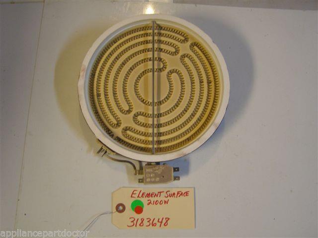 ROPER STOVE 3183648 Element, Surface 2100W used part ROPER STOVE 3183648 Element, Surface 2100W used part